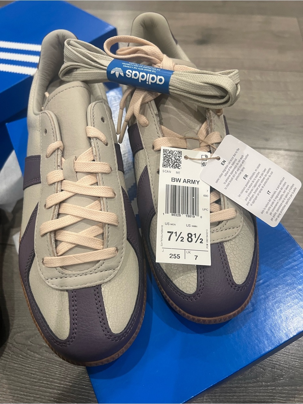 adidas BW Army Men’s Sneakers in Beige and Purple Accents